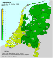 Weerkaart KNMI Temperatuur