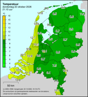 Weerkaart KNMI Temperatuur