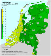 Weerkaart KNMI Temperatuur