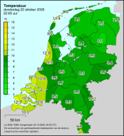 Weerkaart KNMI Temperatuur