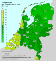 Weerkaart KNMI Temperatuur