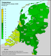 Weerkaart KNMI Temperatuur
