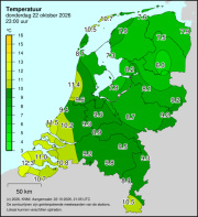 Weerkaart KNMI Temperatuur