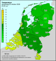 Weerkaart KNMI Temperatuur