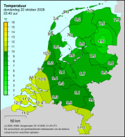 Weerkaart KNMI Temperatuur