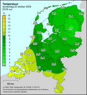 Weerkaart KNMI Temperatuur