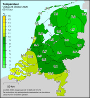 Weerkaart KNMI Temperatuur