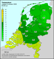 Weerkaart KNMI Temperatuur