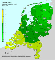 Weerkaart KNMI Temperatuur