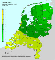 Weerkaart KNMI Temperatuur