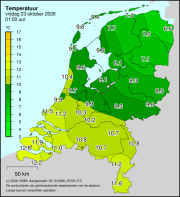 Weerkaart KNMI Temperatuur