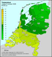 Weerkaart KNMI Temperatuur