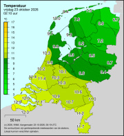 Weerkaart KNMI Temperatuur