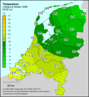 Weerkaart KNMI Temperatuur