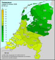 Weerkaart KNMI Temperatuur