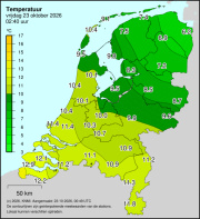 Weerkaart KNMI Temperatuur