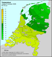 Weerkaart KNMI Temperatuur