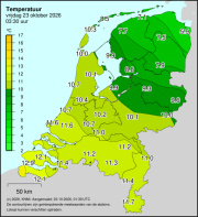 Weerkaart KNMI Temperatuur