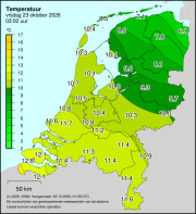 Weerkaart KNMI Temperatuur