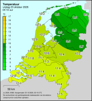 Weerkaart KNMI Temperatuur
