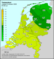 Weerkaart KNMI Temperatuur