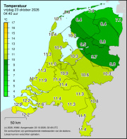 Weerkaart KNMI Temperatuur