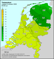 Weerkaart KNMI Temperatuur