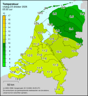 Weerkaart KNMI Temperatuur