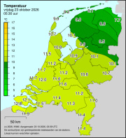 Weerkaart KNMI Temperatuur