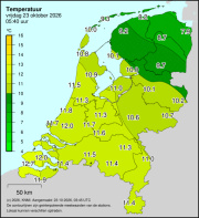 Weerkaart KNMI Temperatuur