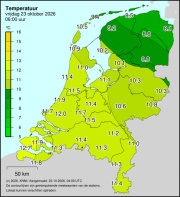 Weerkaart KNMI Temperatuur