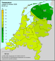 Weerkaart KNMI Temperatuur