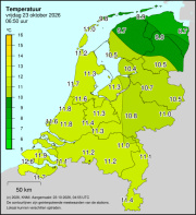 Weerkaart KNMI Temperatuur
