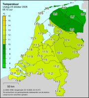 Weerkaart KNMI Temperatuur
