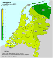 Weerkaart KNMI Temperatuur