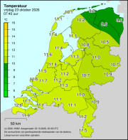 Weerkaart KNMI Temperatuur