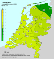 Weerkaart KNMI Temperatuur