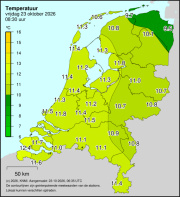 Weerkaart KNMI Temperatuur