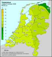 Weerkaart KNMI Temperatuur