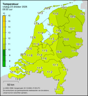Weerkaart KNMI Temperatuur
