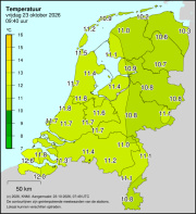 Weerkaart KNMI Temperatuur