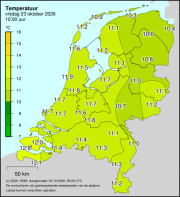 Weerkaart KNMI Temperatuur
