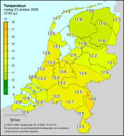 Weerkaart KNMI Temperatuur