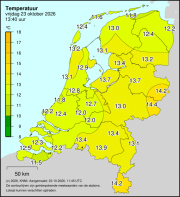 Weerkaart KNMI Temperatuur