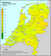 Weerkaart KNMI Temperatuur