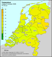 Weerkaart KNMI Temperatuur
