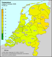 Weerkaart KNMI Temperatuur