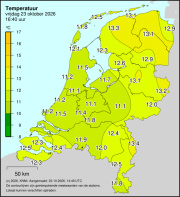 Weerkaart KNMI Temperatuur