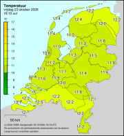 Weerkaart KNMI Temperatuur