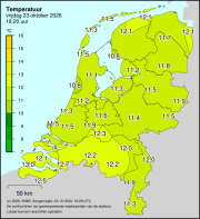 Weerkaart KNMI Temperatuur